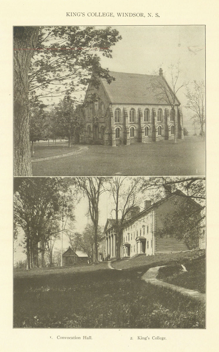 KING's COLLEGE, WINDSOR, Nova Scotia. Convocation Hall. Canada 1907 old print